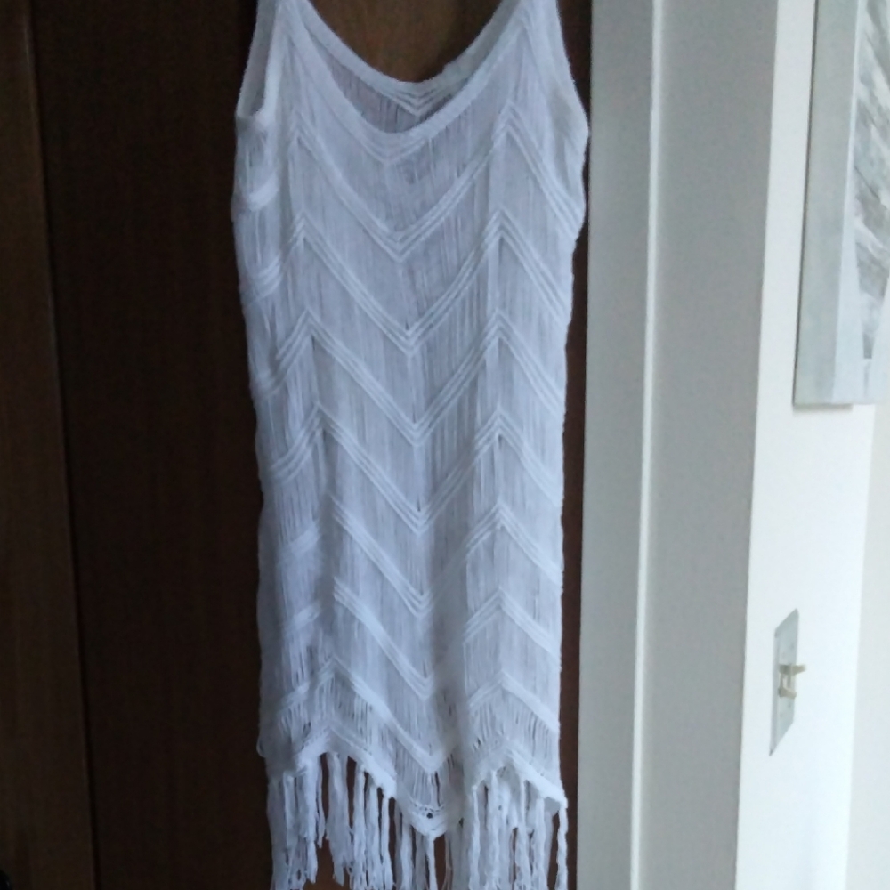 Fashion Nova White Fringe Knit Top